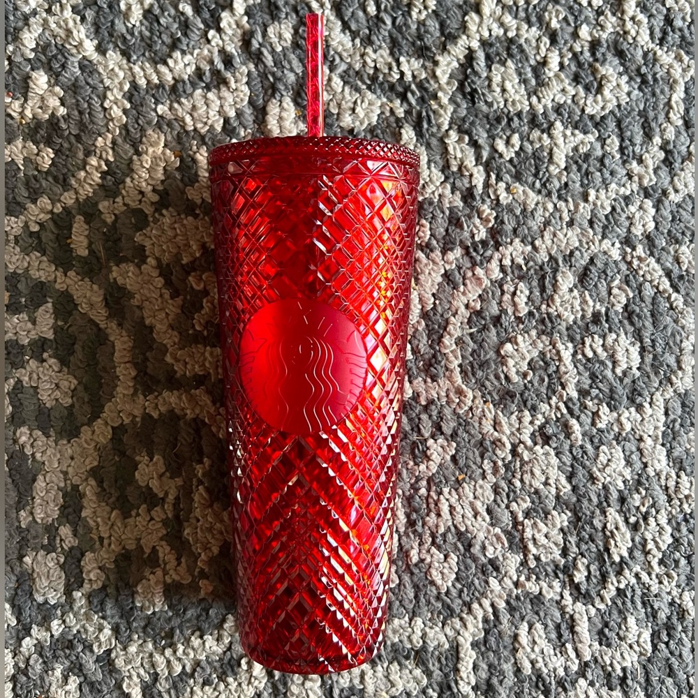 Starbucks Holiday Red Jewelled Iridescent  Tumbler Cold Cup